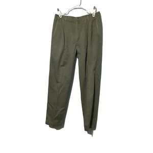 Dockers Women's Classic Fit Green Pleated Cotton Pants Size 12